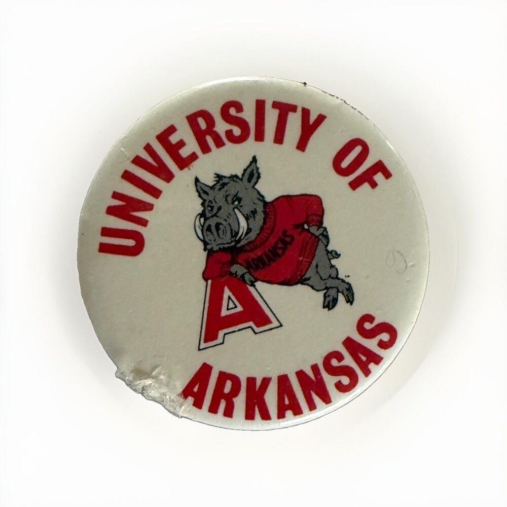 University of Arkansas Razorback Souvenir Pin Button Charm Football Collectible